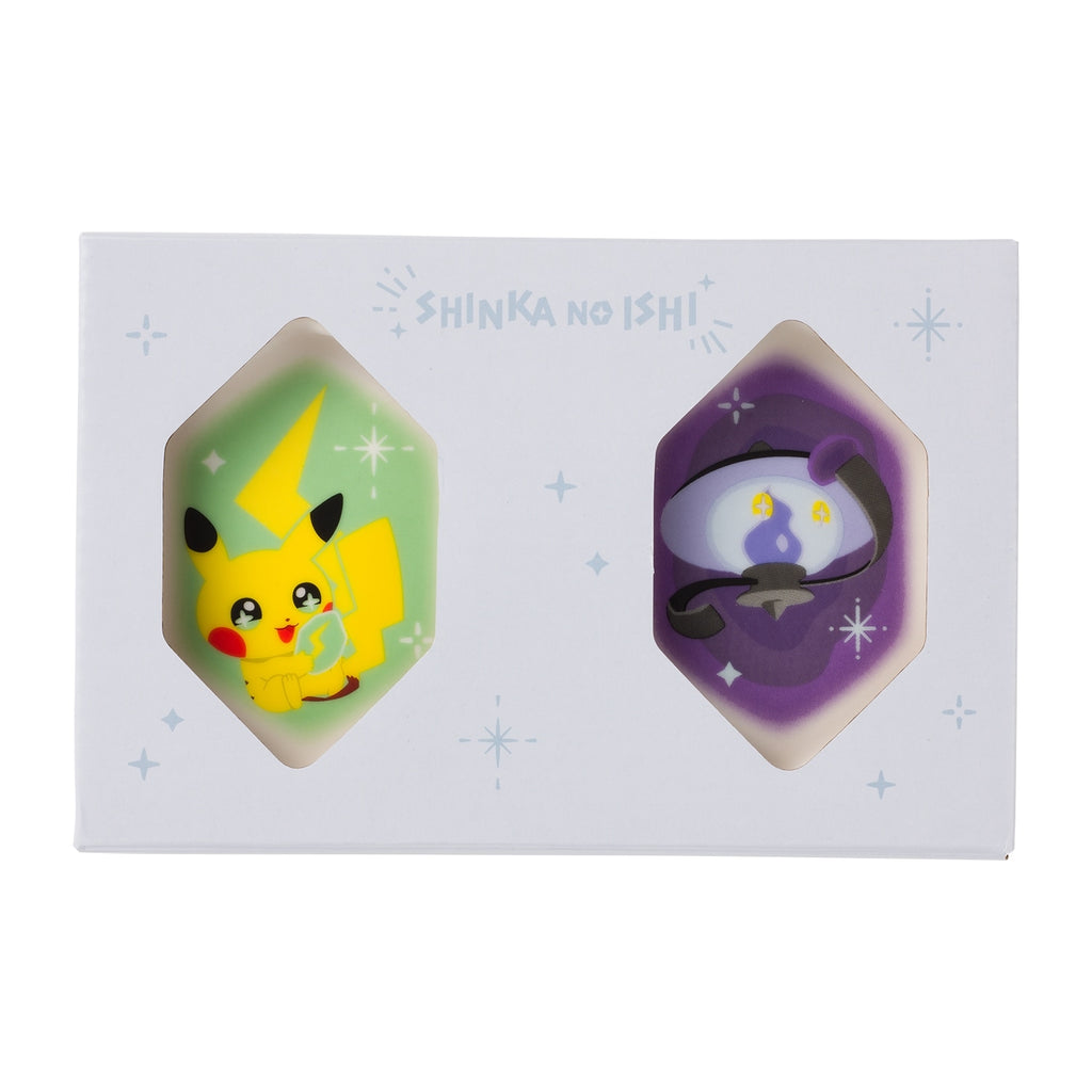 Set of 2 die-cut small plates SHINKA NO ISHI Pikachu Rumpler