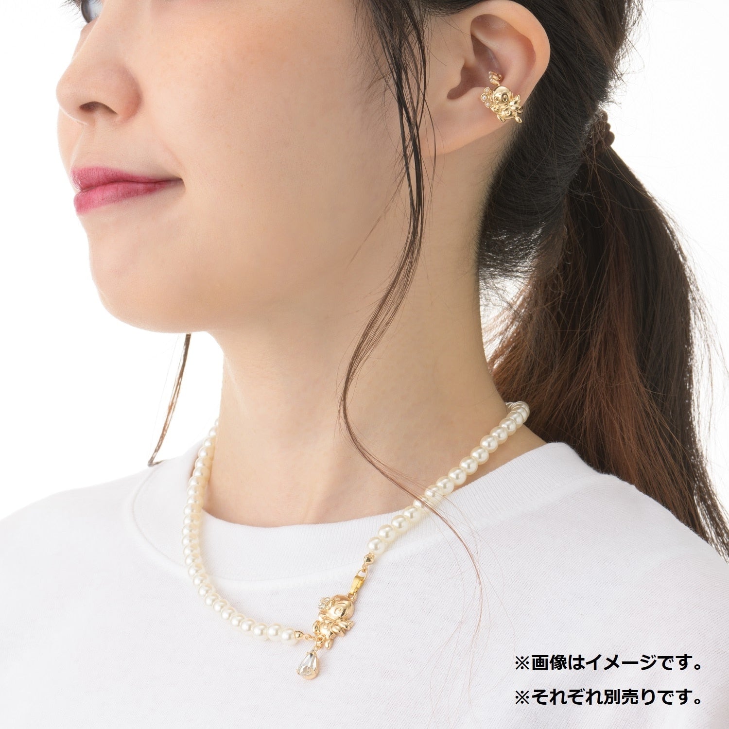 Piplup ear cuff with high-quality materials from Japan