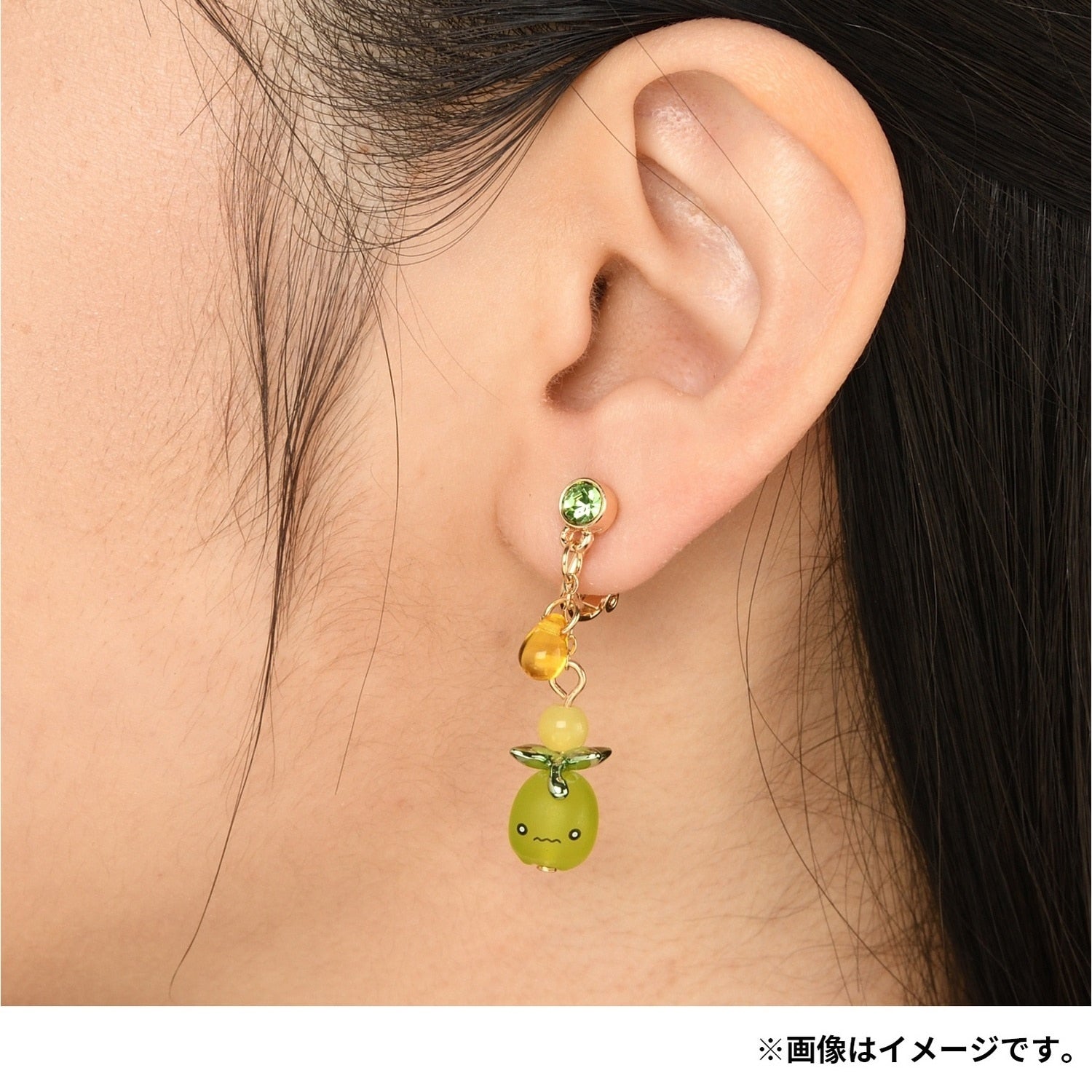 Pokémon Accessory Earrings 82 Minive with backside view, authentic Japanese product