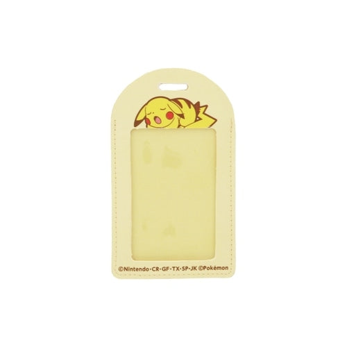 Close-up of Pikachu luggage tag, showcasing detailed design and vibrant colors from Japan