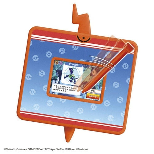 Close-up of Pokemon Rotom Pad's screen, displaying Pokemon information from Japan