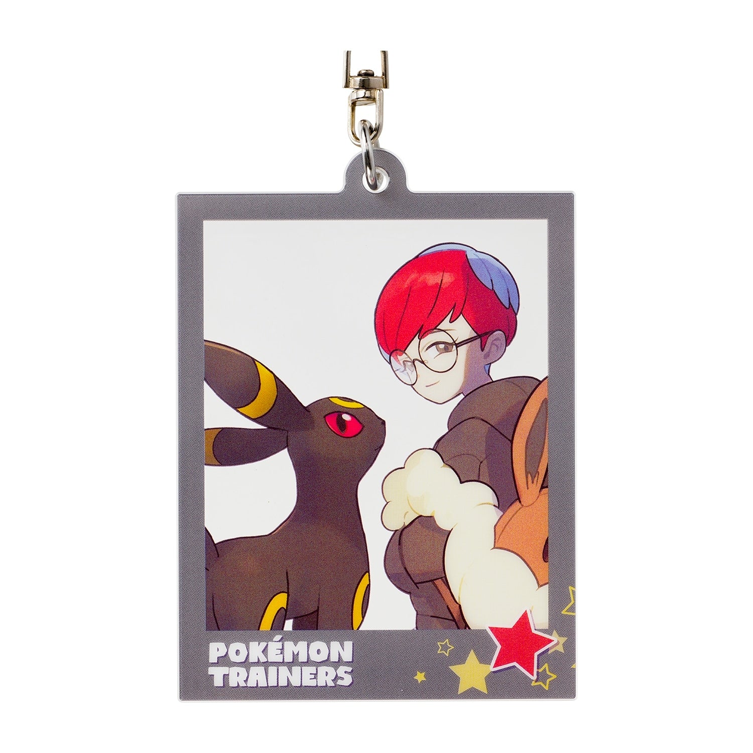 Close-up of Umbreon keychain with detailed design from Japan