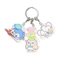 Piplup keychain with 3-chain acrylic design, officially licensed from Japan