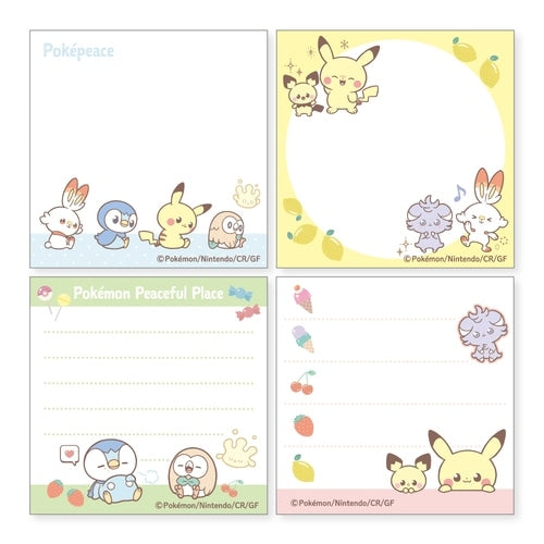 Square sticky note B Poke piece with colorful Poke balls from Japan