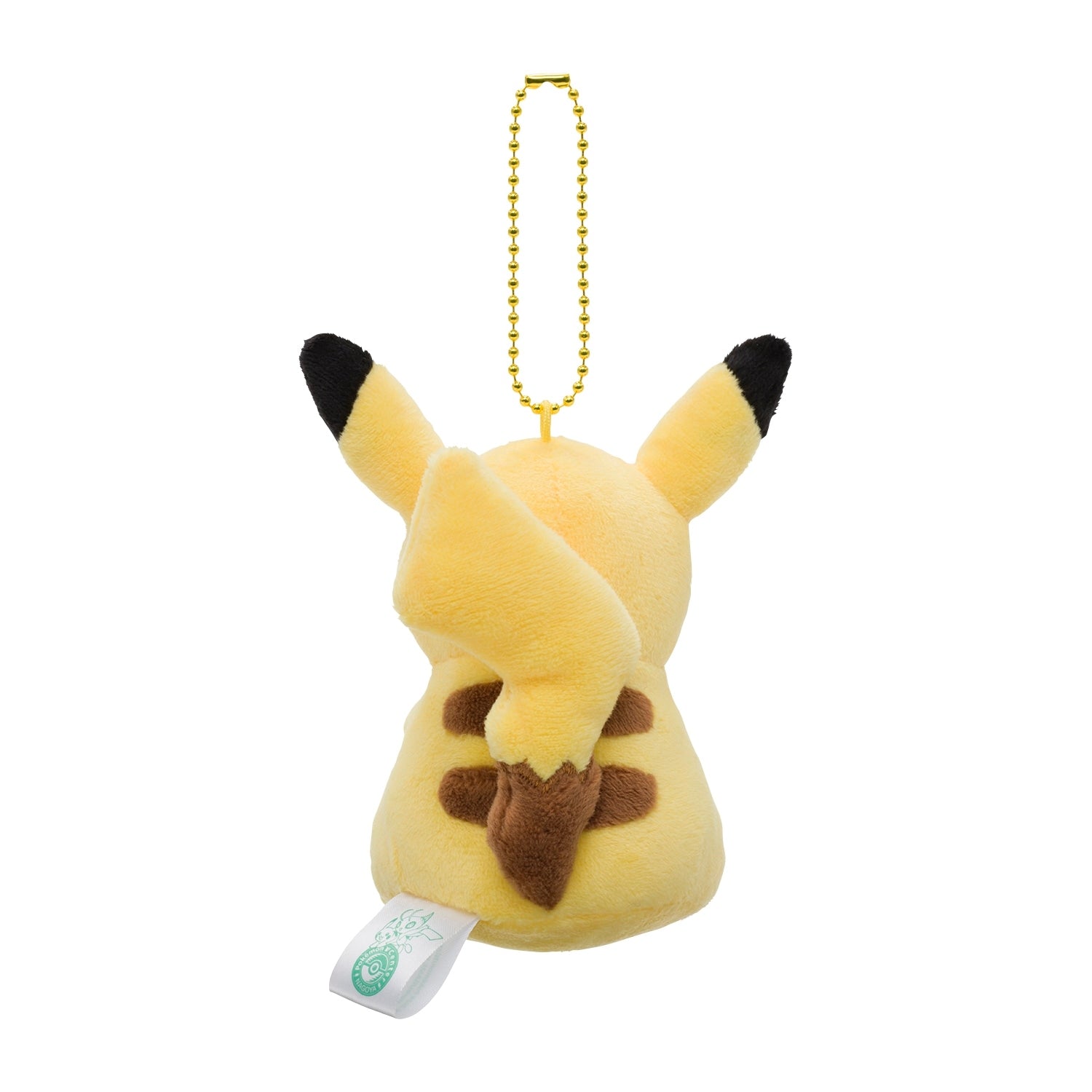 Japan exclusive Pikachu plushie with Tenmusu vendor design and official Pokemon logo