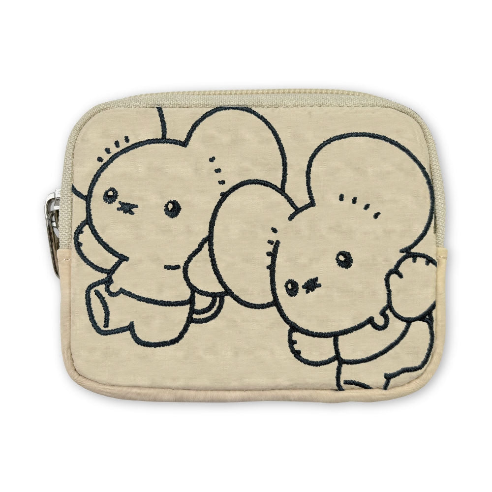 Slim mini pouch with carabiner color logo Wakka Mouse