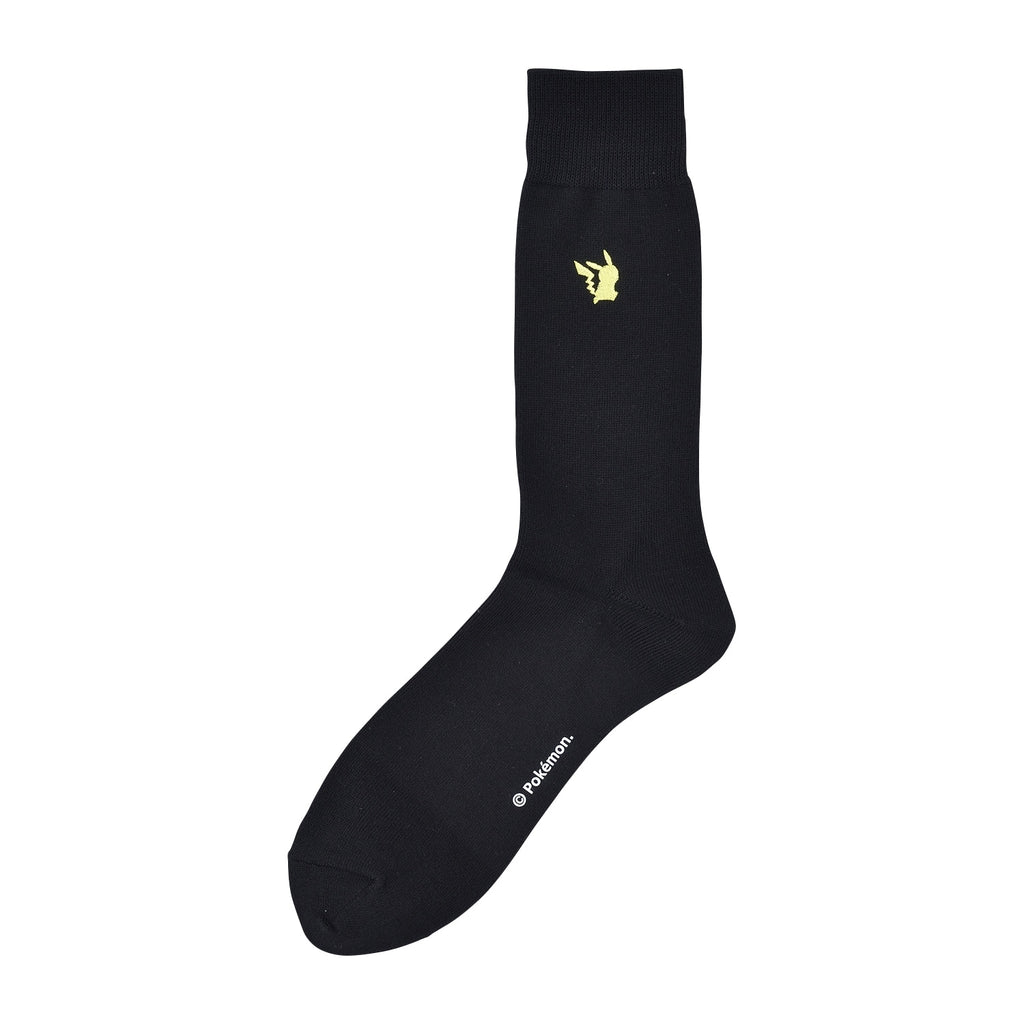 [Choice] Crew socks One point plain Pikachu BK (25-27cm)