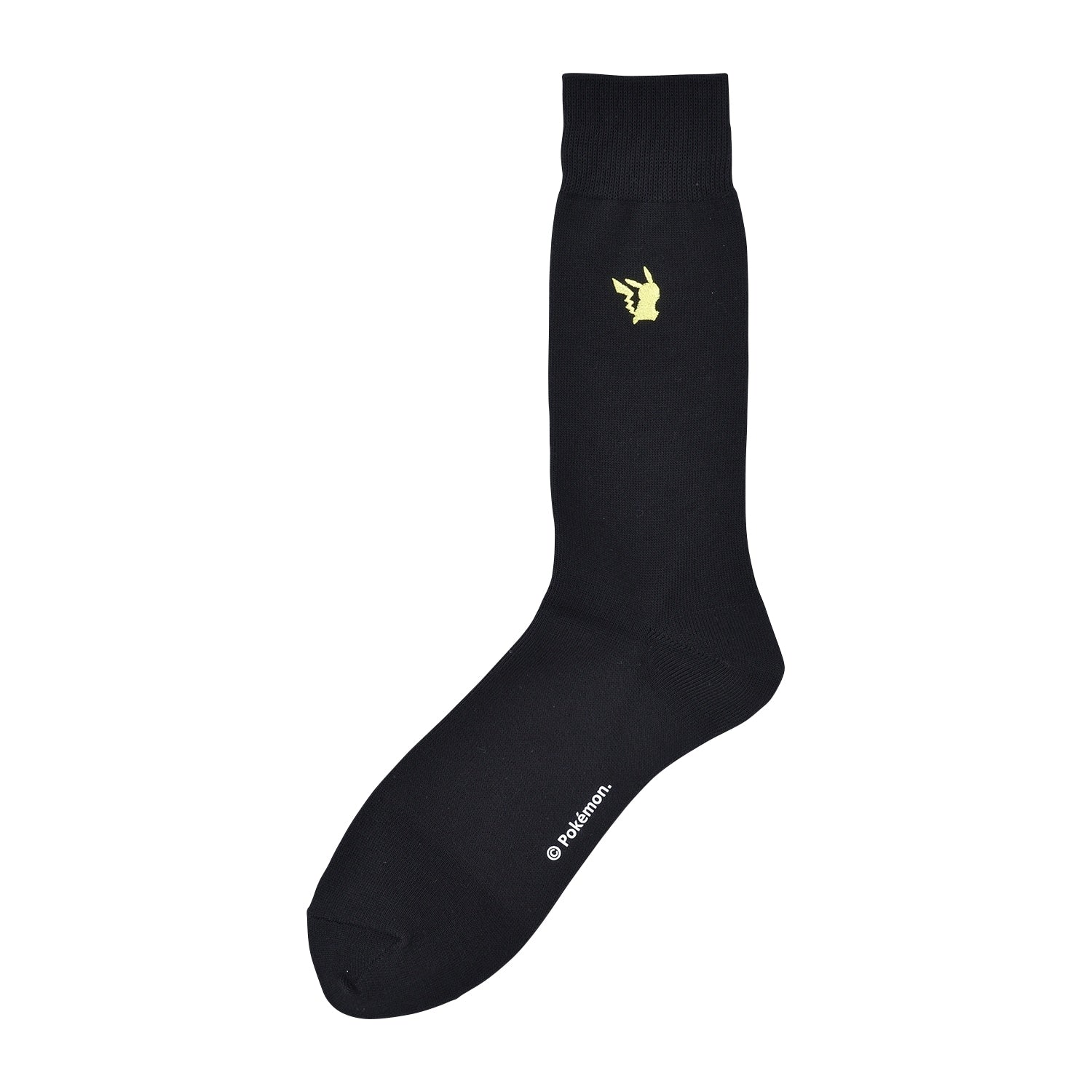 [Choice] Crew socks One point plain Pikachu BK (25-27cm)