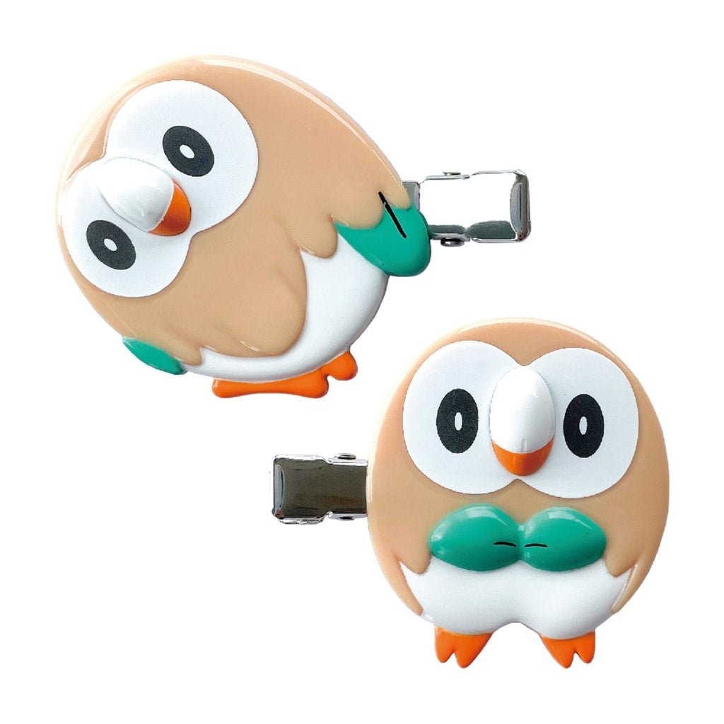 Pokemon Rowlet hair clip with official artwork from Japan