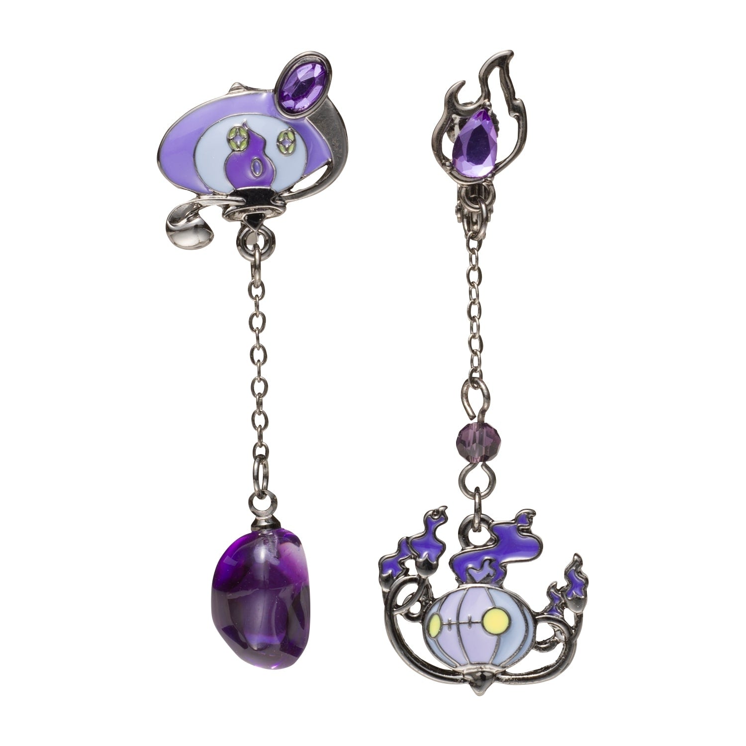 Pokémon SHINKA NO ISHI earrings with Rampler and Yami Ishi design from Japan