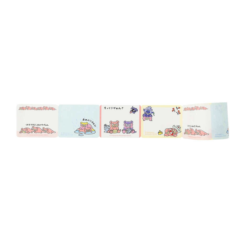 Close-up of Pokemon Japan Roll Sticky Notes with Dondon and Donkan Yaan design