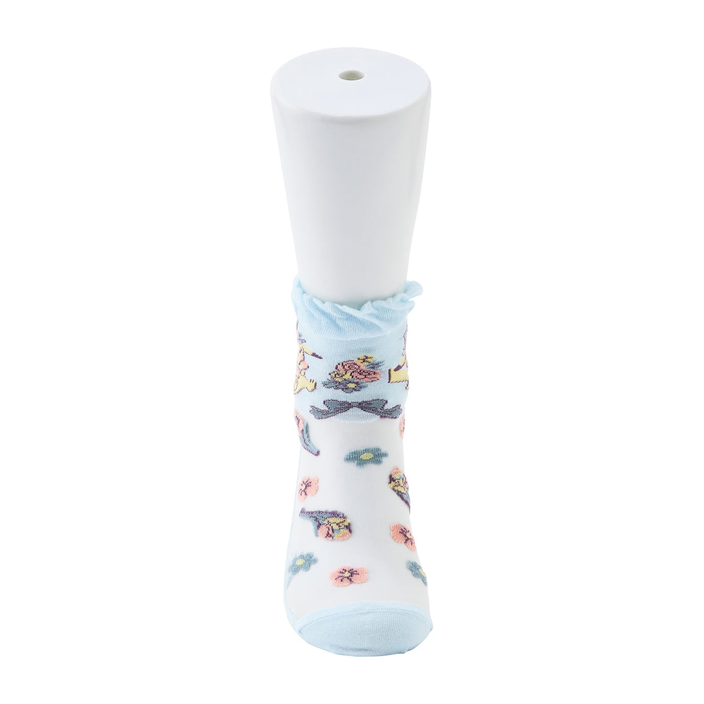 [Choose] Middle socks see-through Pikachu Pokémon Botanical Easter (23-25cm)