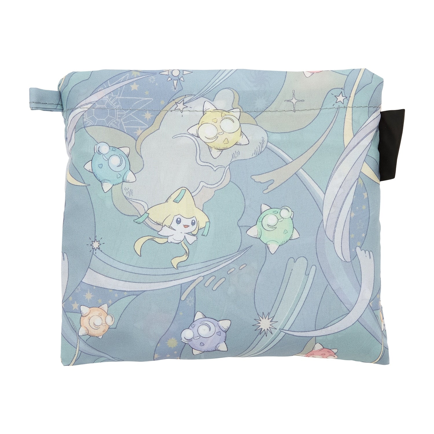 Close-up of Jirachi Rain bag cover, vibrant details from Japan