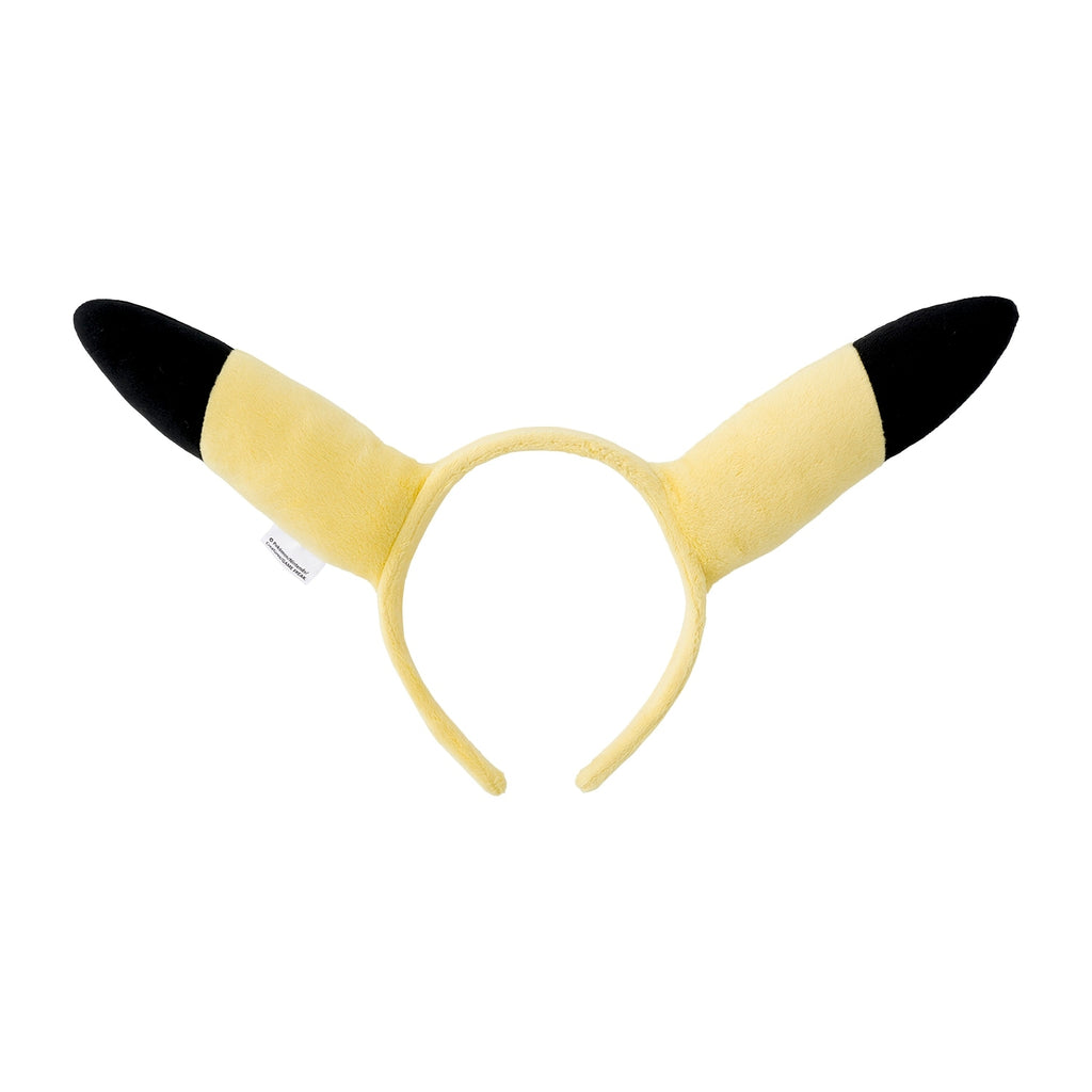 Authentic Pokemon Pika ear headband, front view with Japan packaging