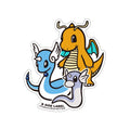B-SIDE LABEL Pokemon Sticker Mini Ryu & Hakuryu & Kairyu from Japan, featuring colorful dragon designs