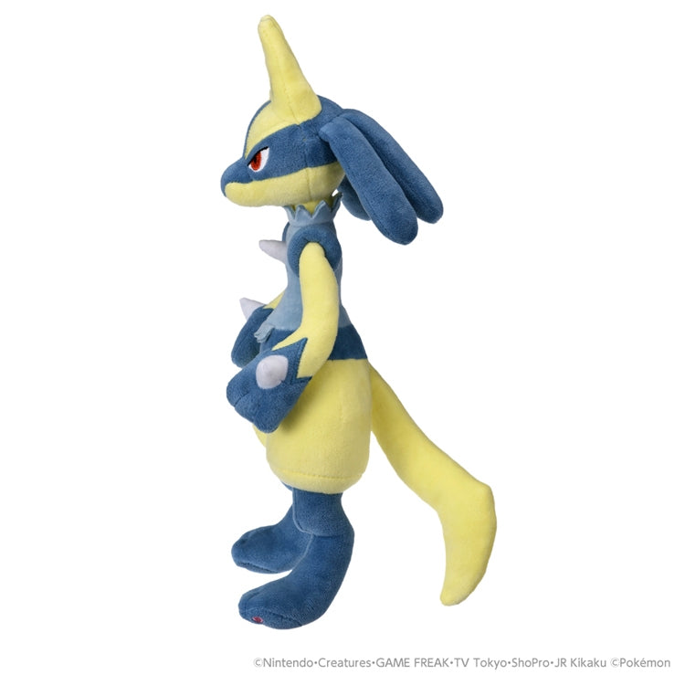 Japanese Pokemon Lucario plush, detailed face