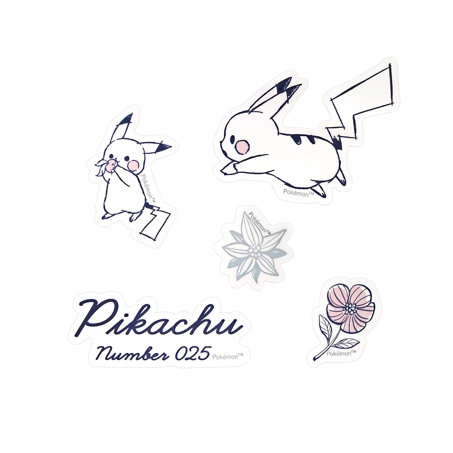 Mini deco collage sticker “Pikachu number025” FLOWER