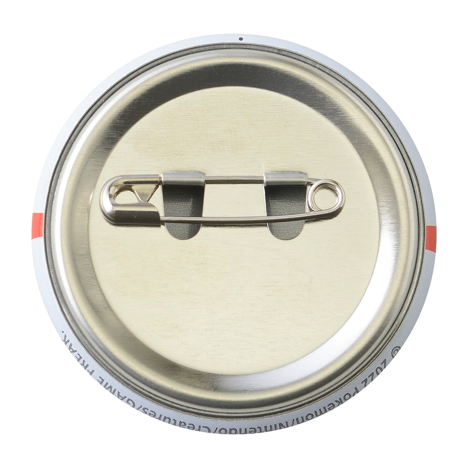 Close-up of Can Badge Premier Ball enamel pin with Pokemon logo from Japan