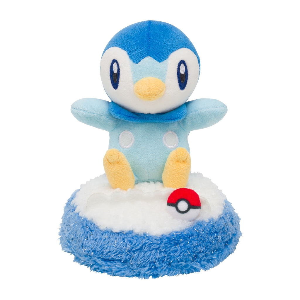 Pochama plush smartphone stand on a table with Japanese background