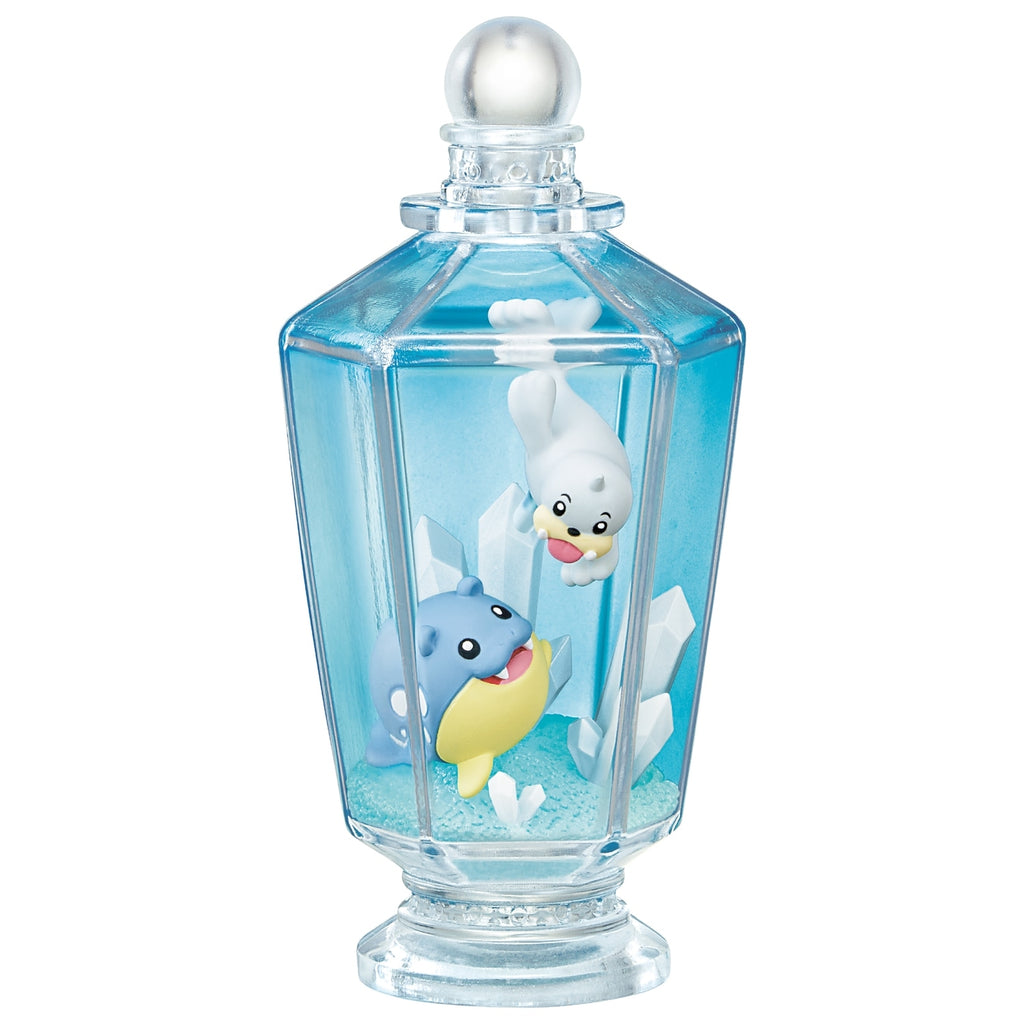 Rear view of AQUA BOTTLE figure packaging, highlighting Japanese text and authenticity