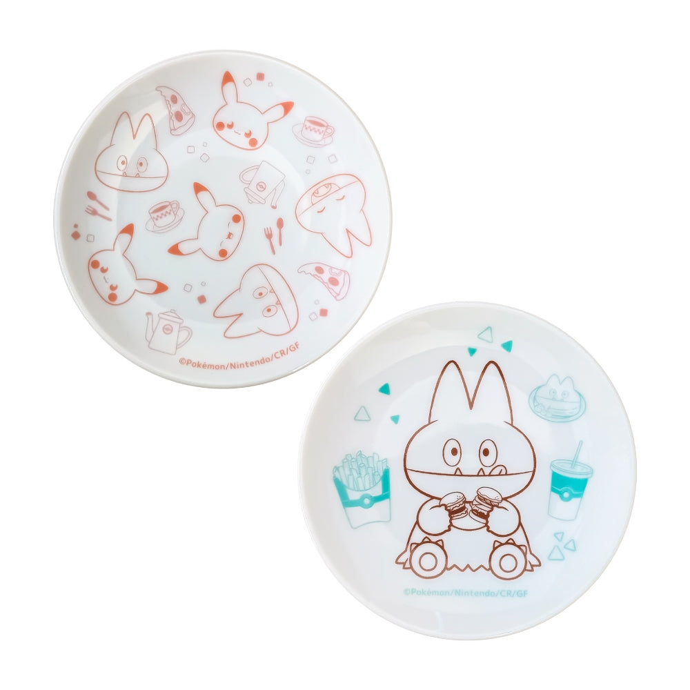 Set of 2 small plates diner poke piece
