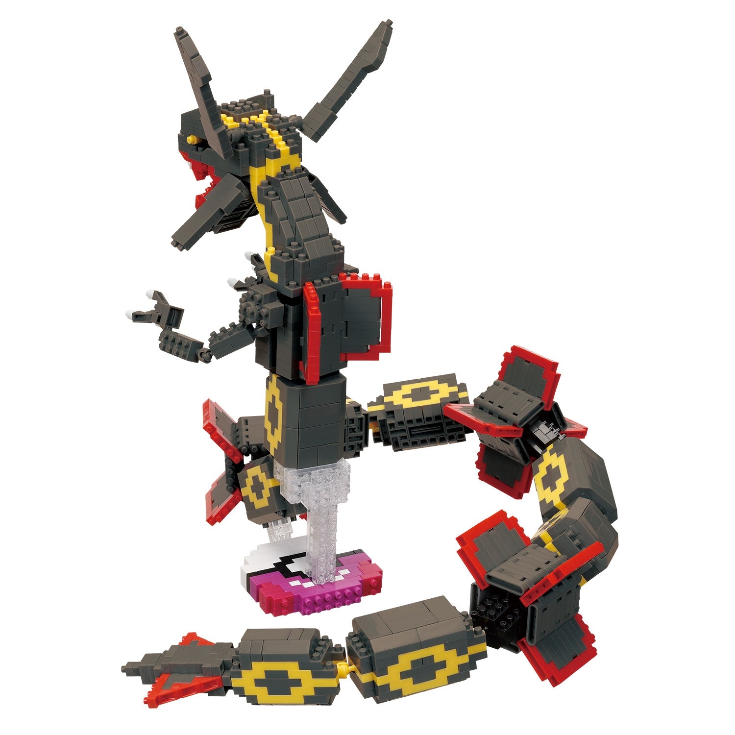Nanoblock Black Rayquaza Extreme DX, close-up of Pokemon details from Japan