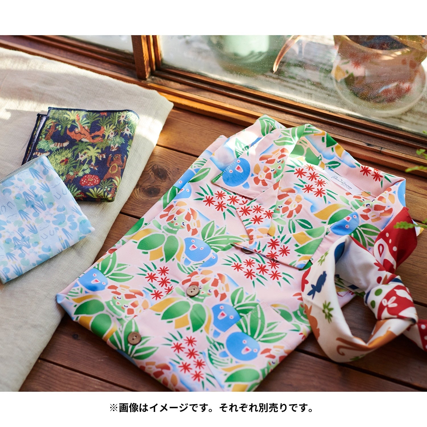 Close-up of Pokemon Concierge Upa & Nuo hand towel with vibrant anime-style artwork from Japan