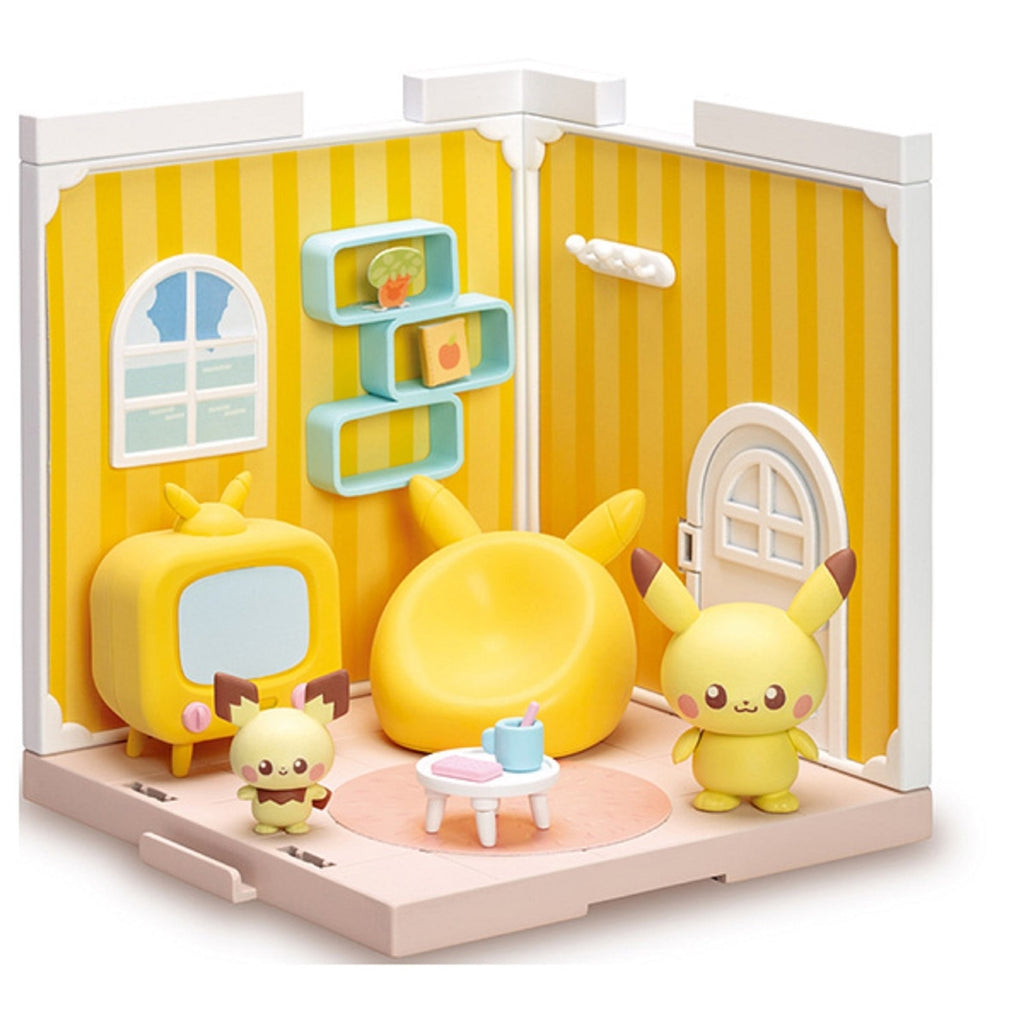 Poke Peace House Living Pikachu & Pichu figure from Japan, cute pose
