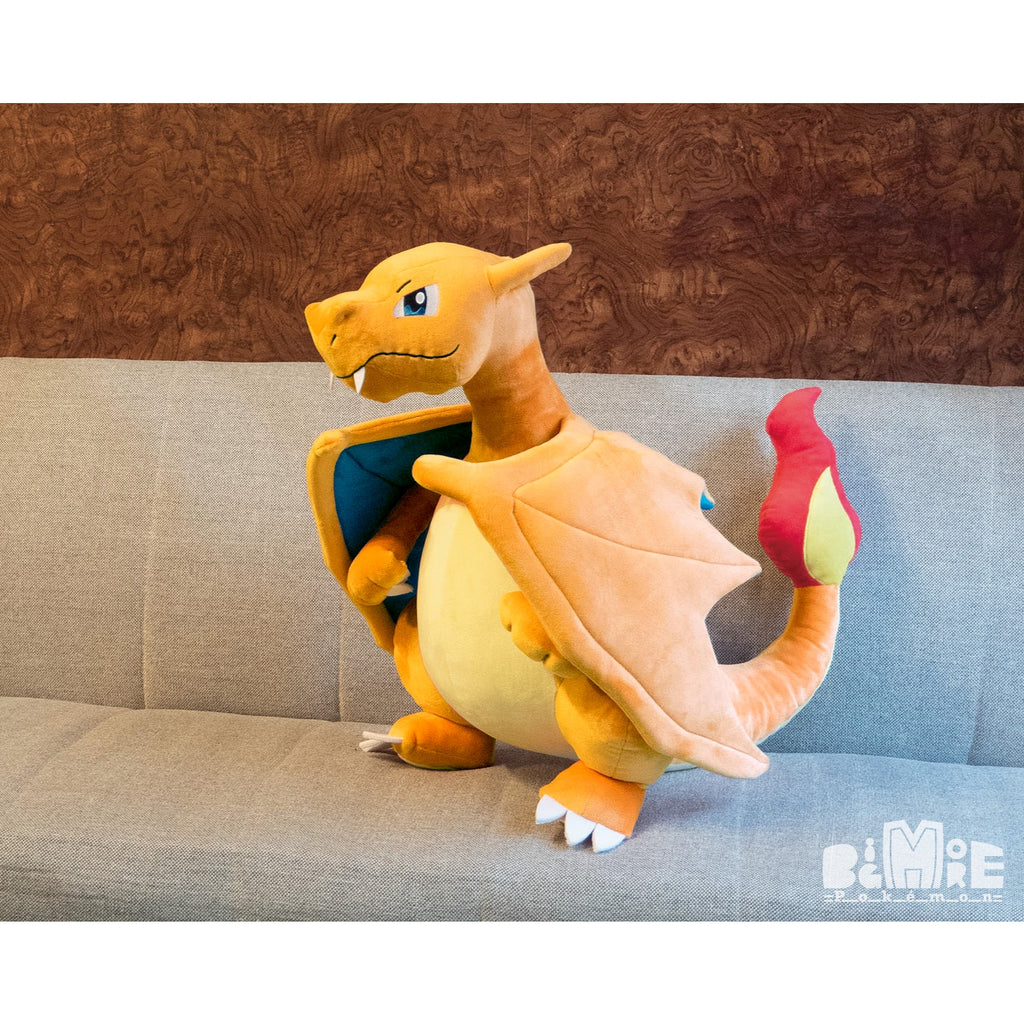 Authentic Japanese Charizard plush toy, big and cuddly with bright orange color