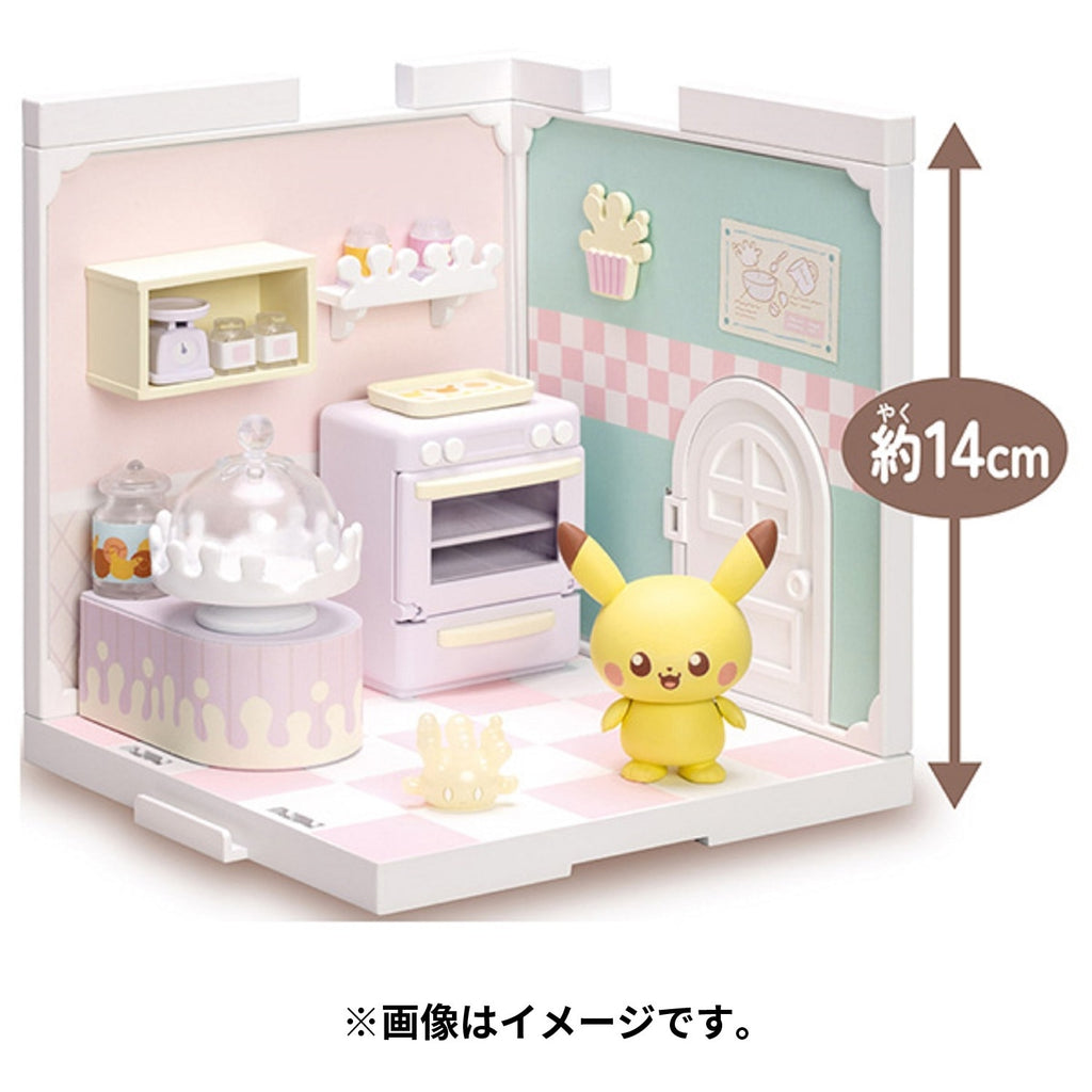 Authentic Japanese Pokemon collectible, Poke Peace House Kitchen Mahomer & Pikachu, front view