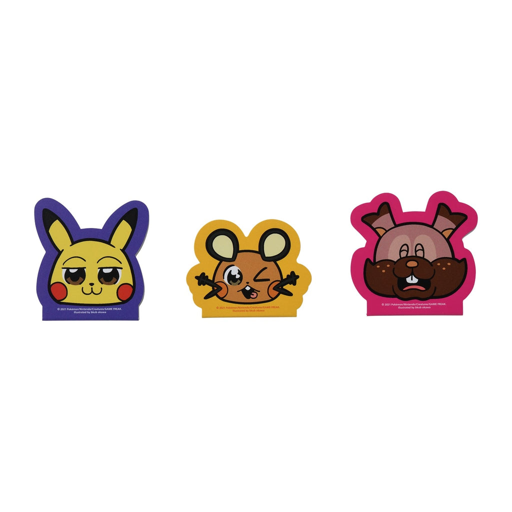 Official Pokemon Center Japan Pikachu memo set with detailed face cut-out from Japan