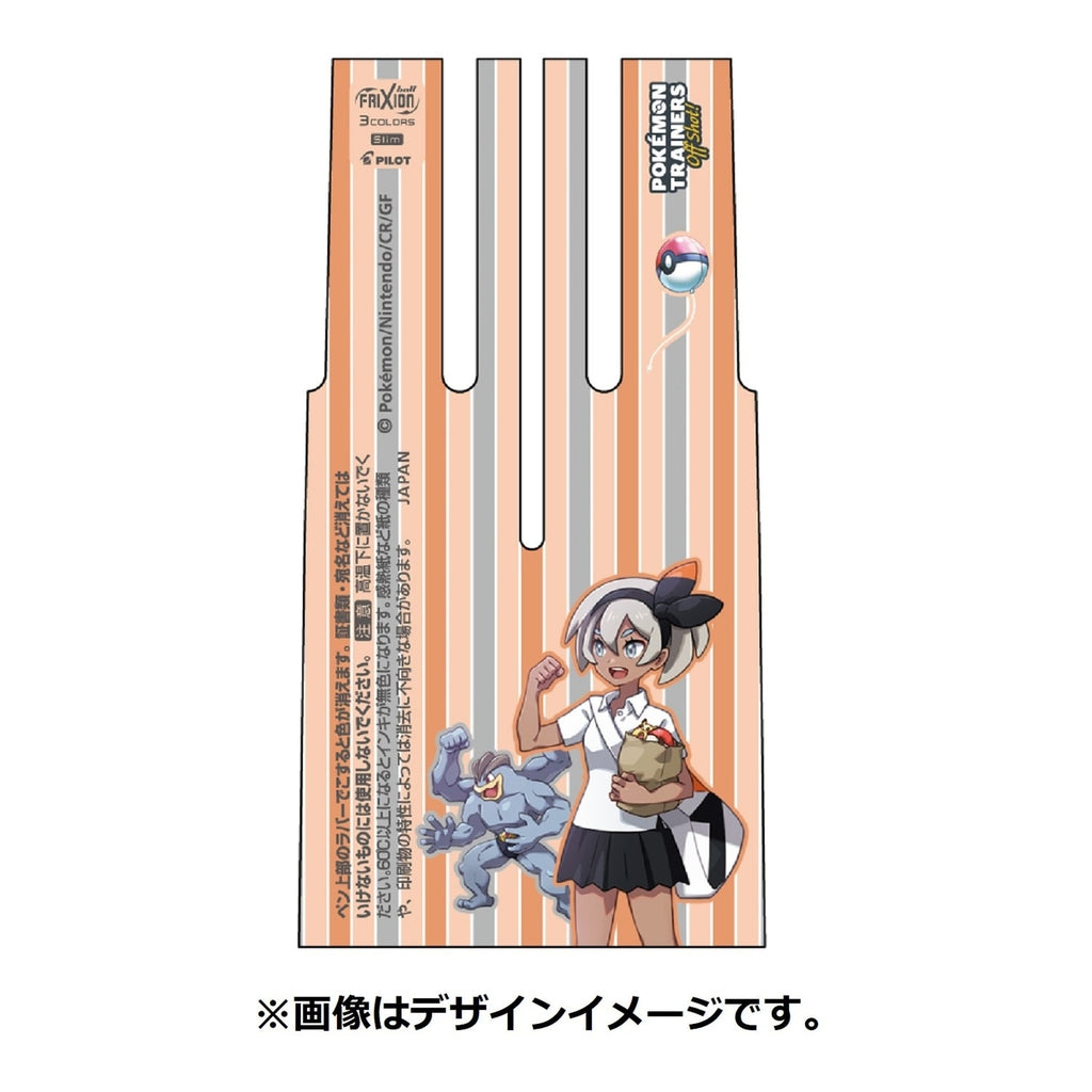 Close-up of FRIXION BALL 3 Slim POKÉMON TRAINERS featuring official Pokémon Center Japan design from Japan