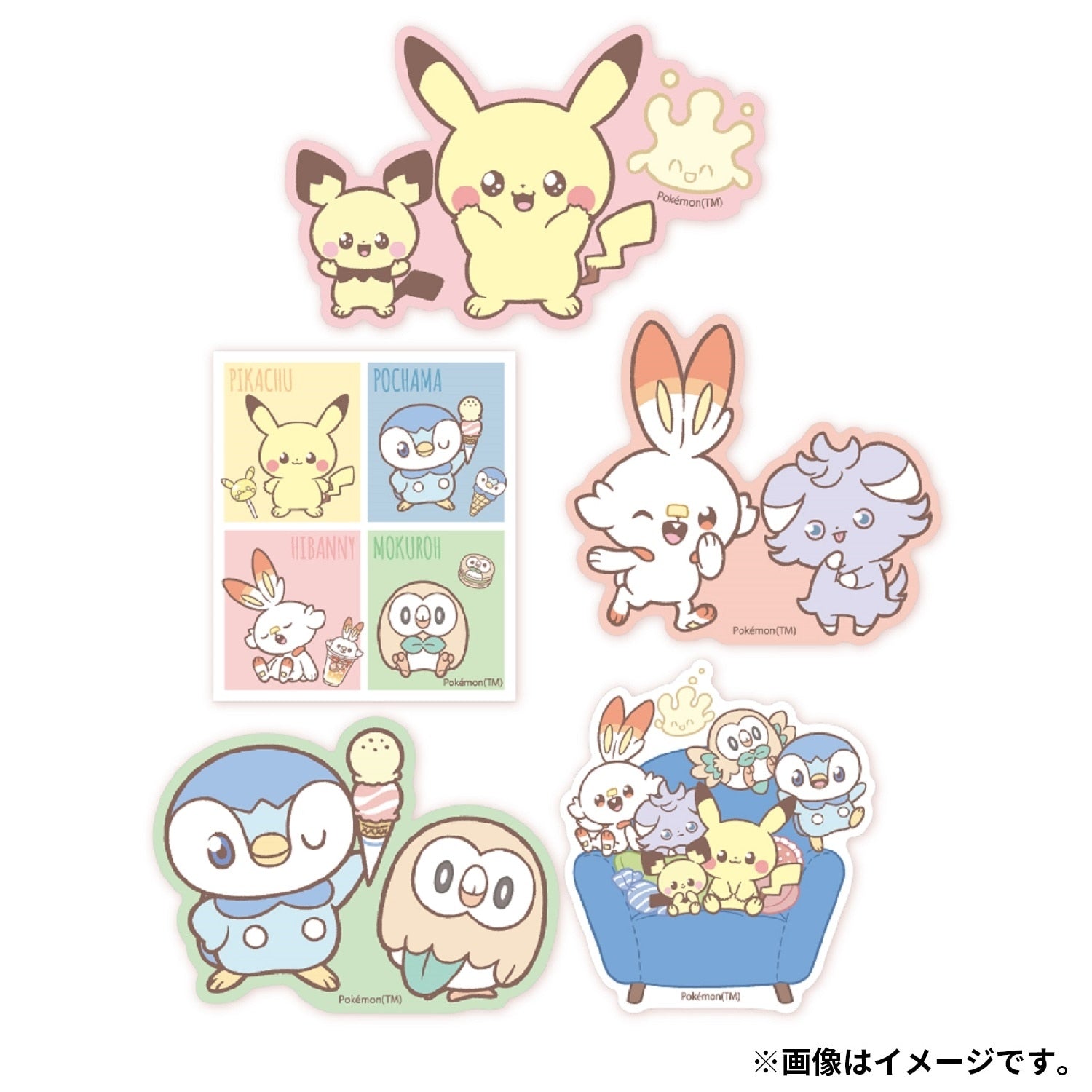 Pokemon Sticker Set B, colorful anime characters, from Japan