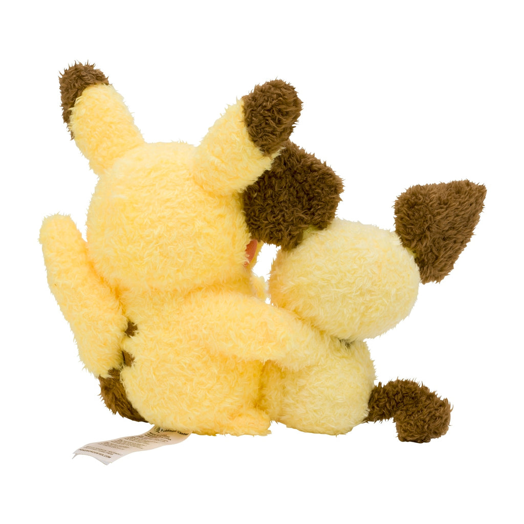 Japanese Pokemon collectible, Nakibeso Pichu & Pikachu plushie set