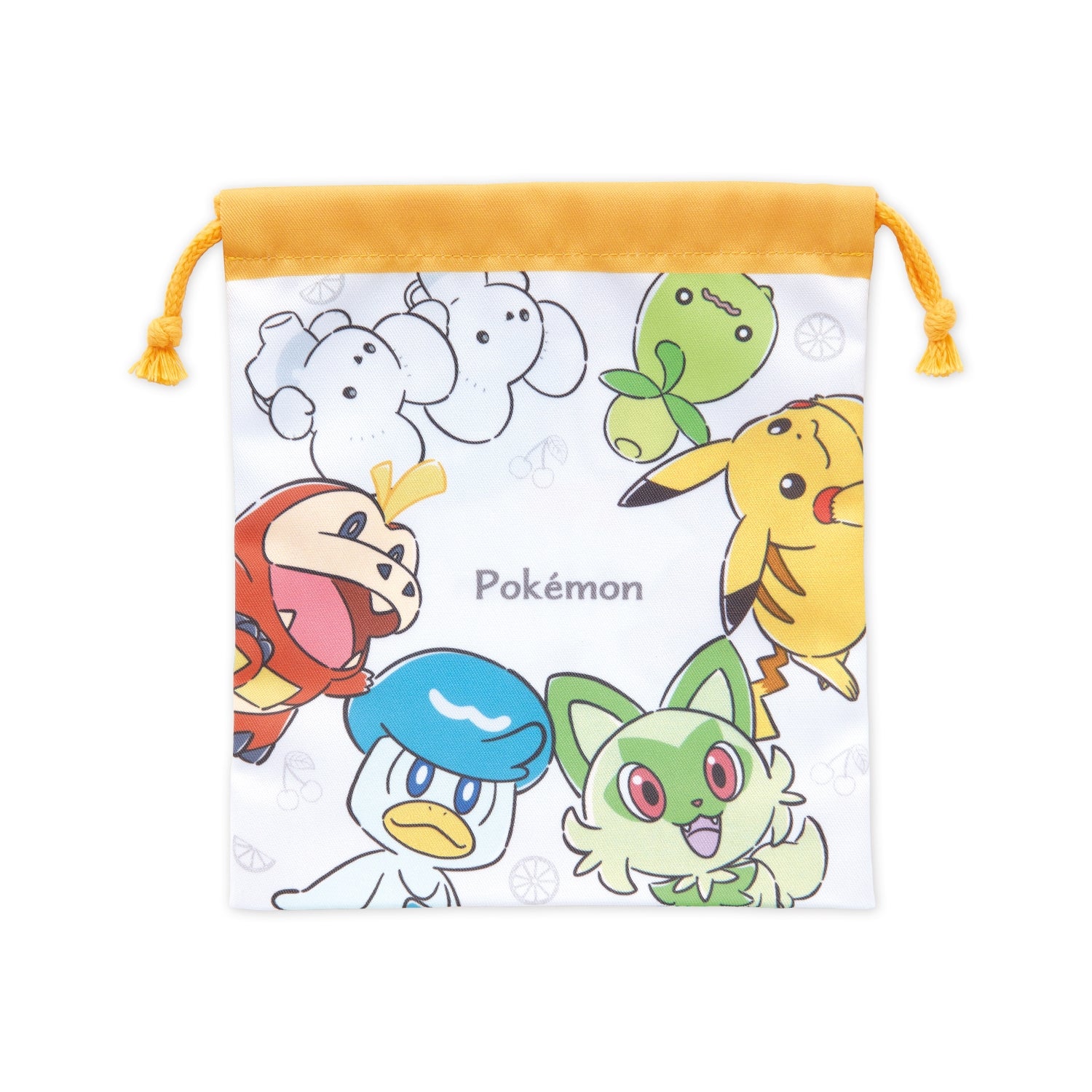 Close-up of Pokémon ring on gusseted drawstring bag, officially licensed from Pokémon Center Japan