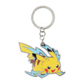 Pikachu metal keychain with official artwork from Japan, featuring Electric-type Mouse Pokemon