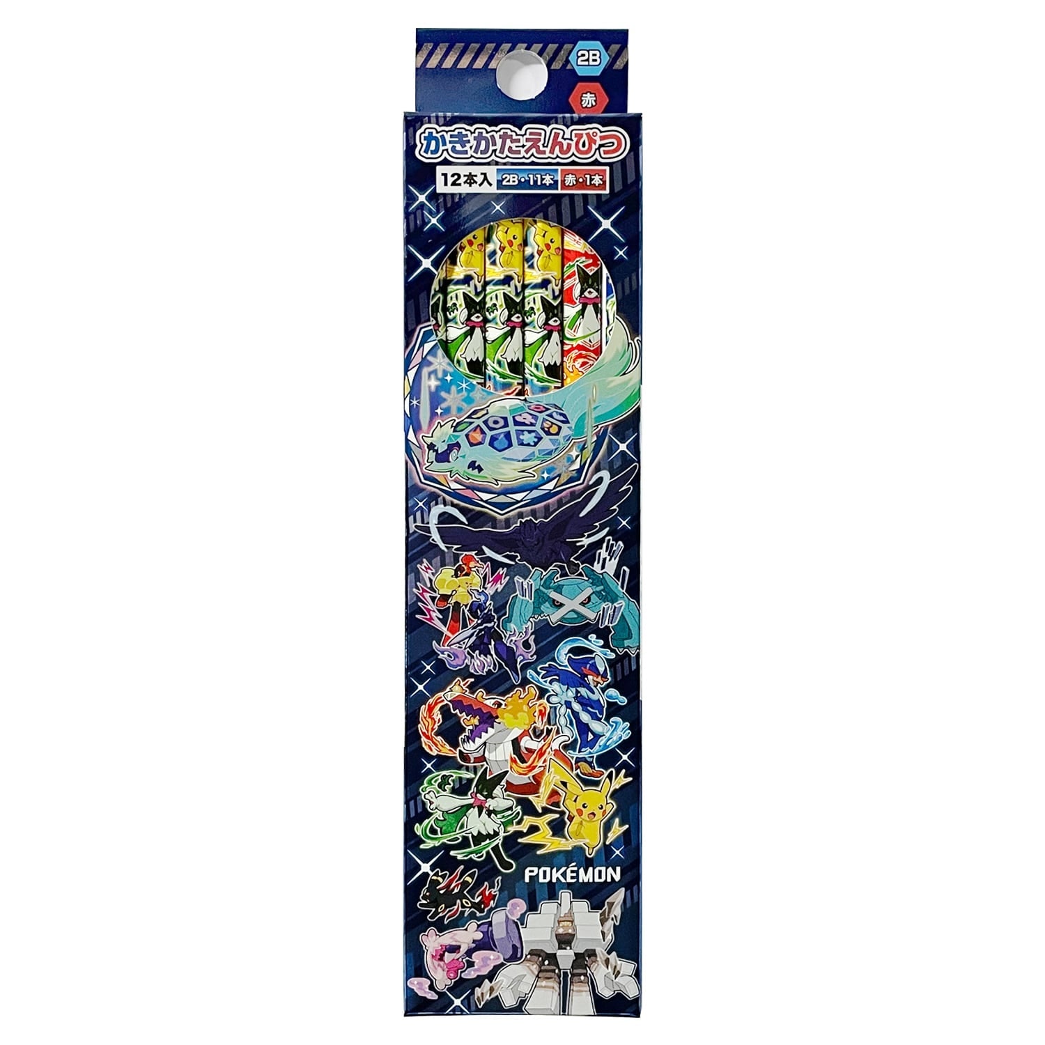 Pokemon Kakikata Pencil 2B Silver Shaft from Japan, featuring a sleek design