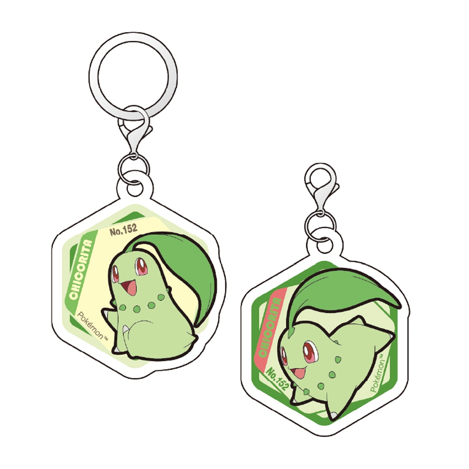 Chikorita Acrylic Marker Charm Set from Japan, featuring a green leaf design