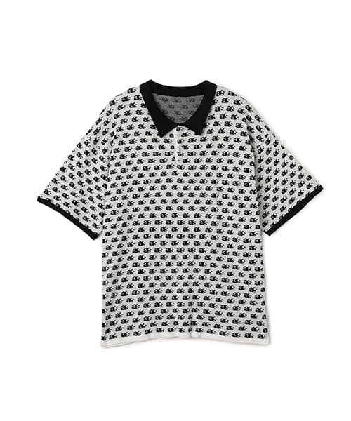 atmos Knit Jacquard Polo - detailed knit pattern from Japan