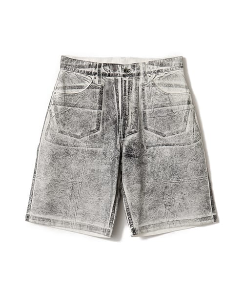 atmos Foil Print Denim Shorts with unique foil print design from Japan