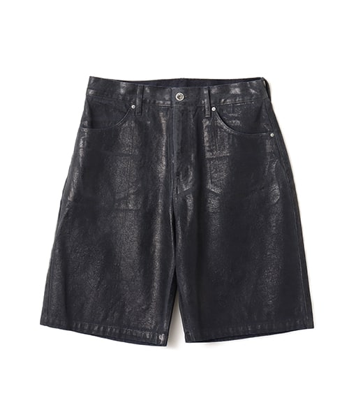 atmos Foil Print Denim Shorts with unique foil print design from Japan