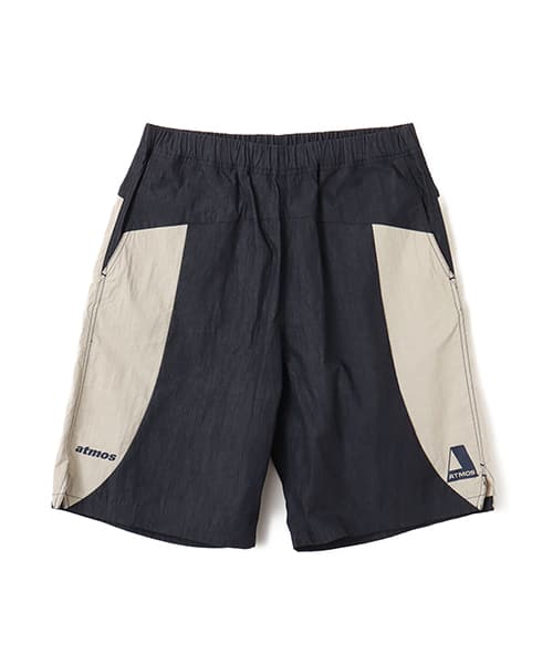 atmos Panel Docking Short Pants - black and white sneakers with unique panel design from Japan