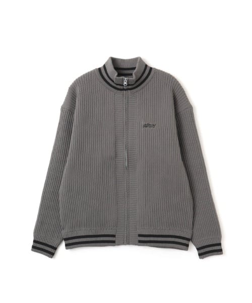 atmos Polyester Single-Ridge Tuck Zip-Up Sweater