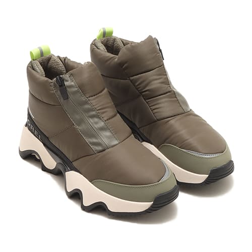 SOREL KINETIC Impact Puffy Zip WP sneakers from Japan, white puffy design with zip closure
