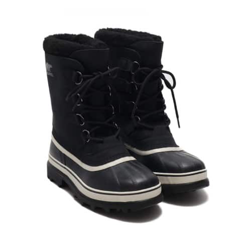 SOREL CARIBOU Sneakers in Black/Dark Stone color from Japan, featuring rugged sole and premium materials