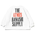 THE OTOGIBANASHI SUPPLY x atmos L/S KIDS TEE, white graphic tee with Japanese characters from Japan
