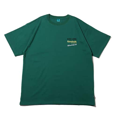 Reebok x atmos S/S Tee - White logo on black tee, from Japan