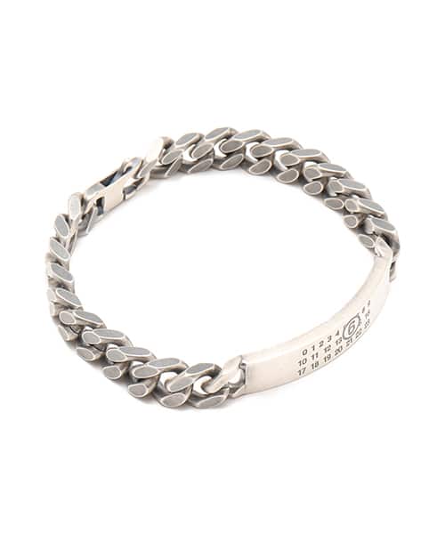 MM6 MINIMAL LOGO ID TAG CURB BRACELET