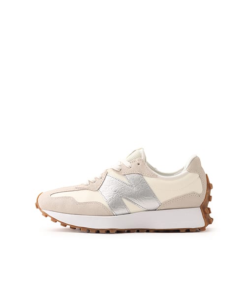 New Balance W327240 sneakers with unique design details from Japan